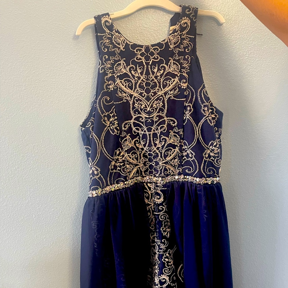 Blue & Silver Girls Formal Dress